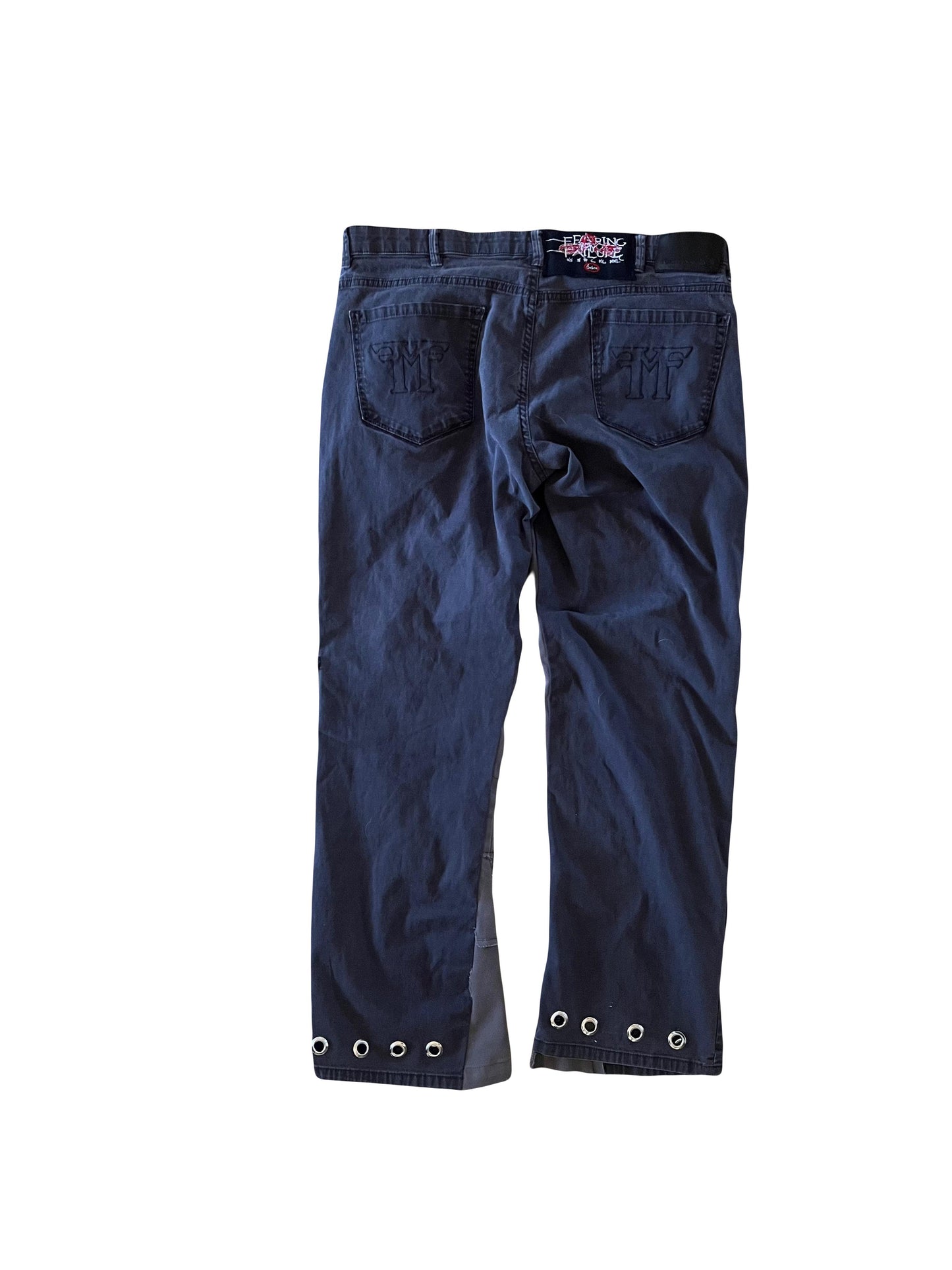 FearingMyFailure Double Skull Black On Grey Pants