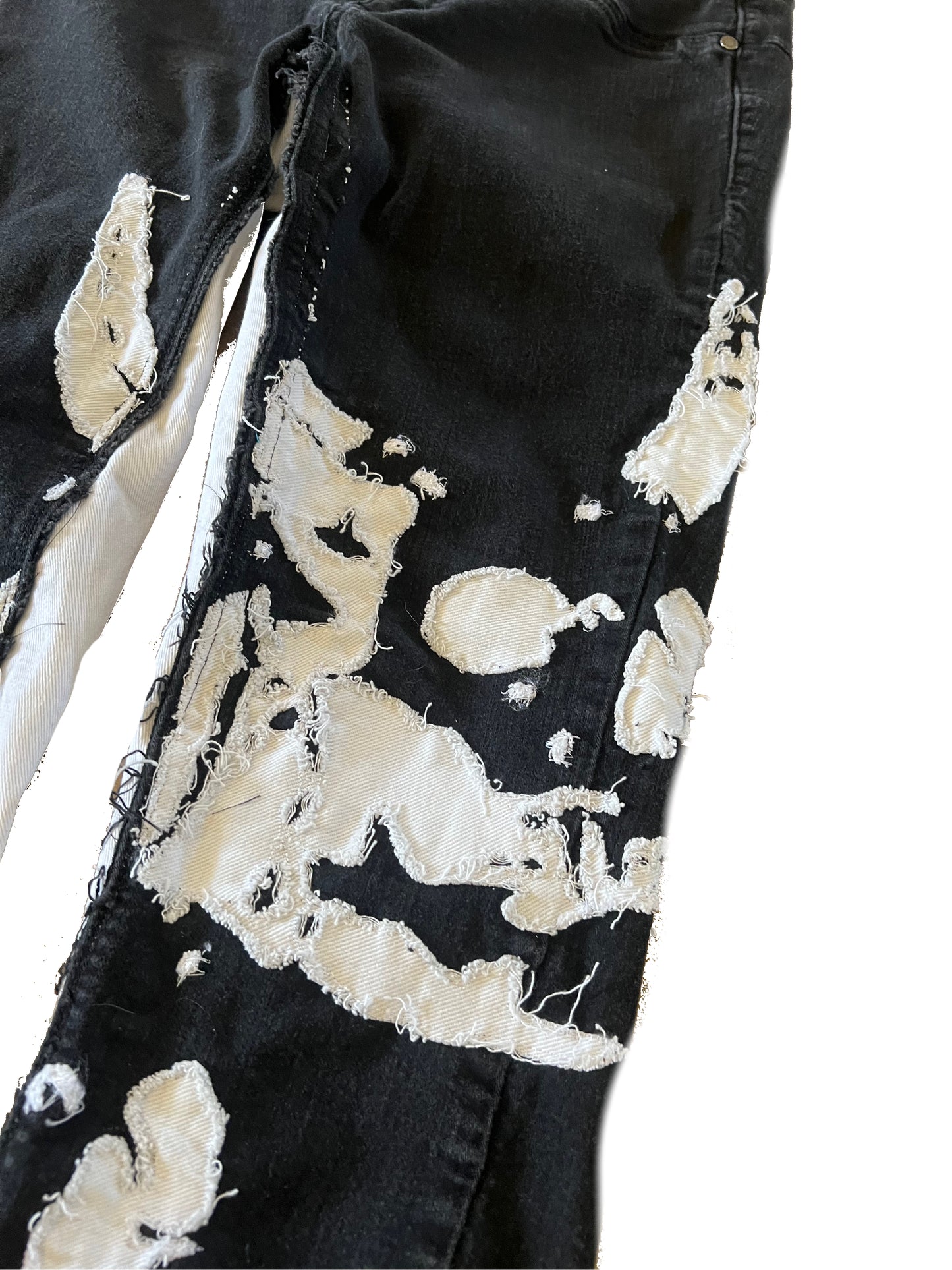 Women's FearingMyFailure Double Skull White On Black Denim