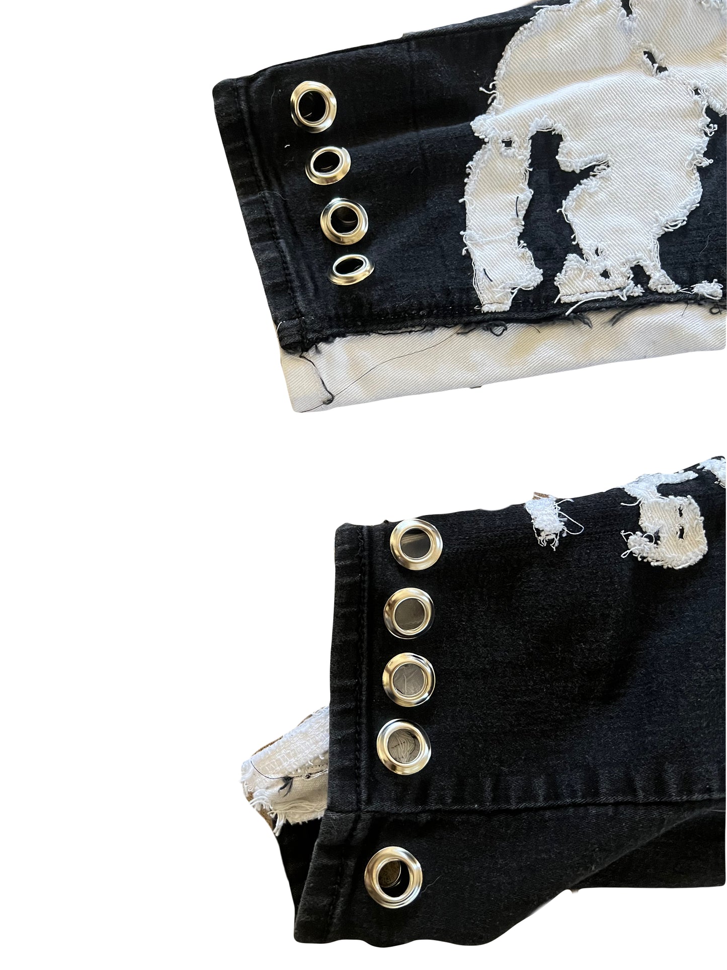 Women's FearingMyFailure Double Skull White On Black Denim